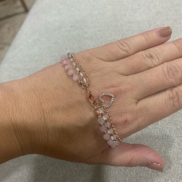 New Heart Pink Beaded Bracelet - Picture 2 of 2